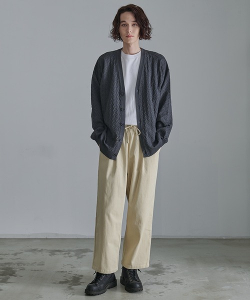 Revo.（レボ）の「Revo.　透かし編みジオメパターン カーディガン（カーディガン/ボレロ・メンズ・ブルー/グレー/グリーン/ブラウン/チャコール・L/M）」の20枚目の写真