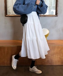 【URGE:】フレア ミモレ丈 ロングスカート
