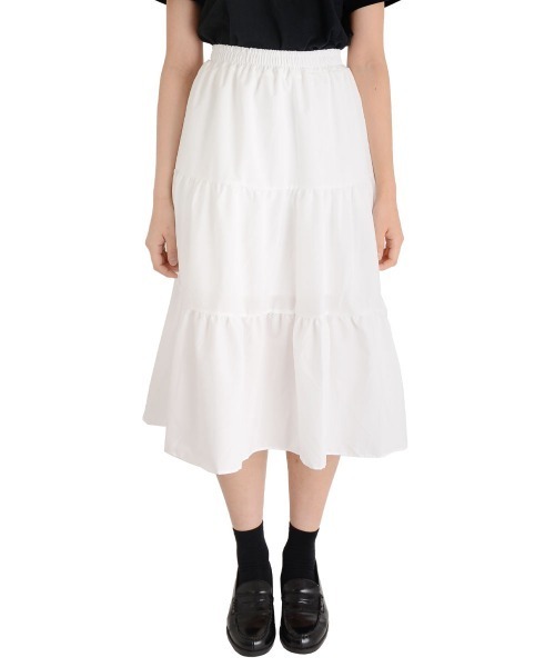 urge:(アージコロン )の「【URGE:】フレア ミモレ丈 ロングスカート(スカート・レディース・ホワイト/ブラック・SMALL/LARGE/X-LARGE/MEDIUM)」の19枚目の写真