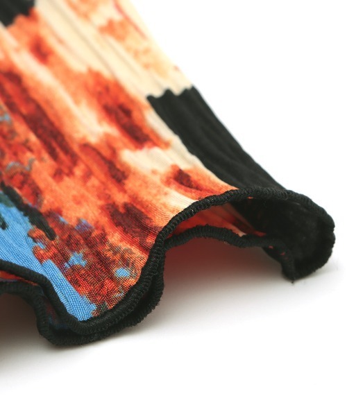 チチカカ（チチカカ）の「アートペイントプリーツワンピース（ワンピース・レディース・ホワイト/ブラック・FREE）」の8枚目の写真