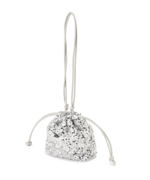 N.(N. Natural Beauty Basic)(エヌエヌナチュラルビューティーベーシック)の「◆スパンコール巾着バッグ(ショルダーバッグ・レディース・シルバー/ブラック・フリ-)」の7枚目の写真