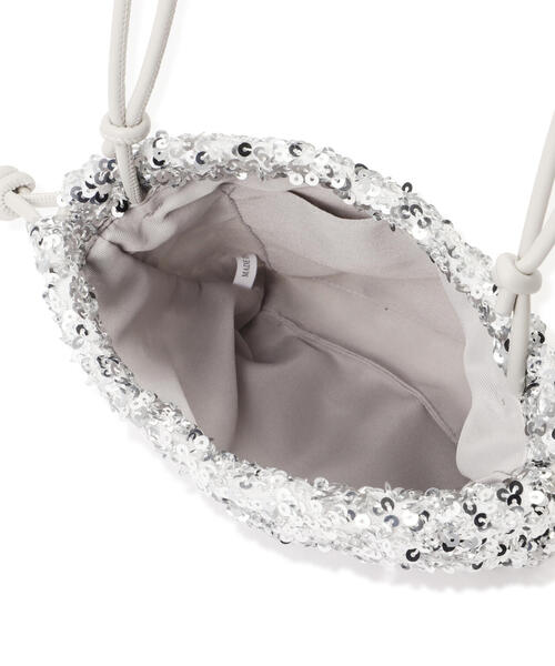 N.(N. Natural Beauty Basic)(エヌエヌナチュラルビューティーベーシック)の「◆スパンコール巾着バッグ(ショルダーバッグ・レディース・シルバー/ブラック・フリ-)」の12枚目の写真