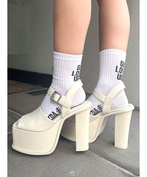 GYDA(ジェイダ)の「GOD LOVES UGLYソックス(ソックス/靴下・レディース・ブラック/オフホワイト・FREE)」の7枚目の写真