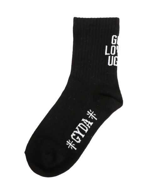 GYDA(ジェイダ)の「GOD LOVES UGLYソックス(ソックス/靴下・レディース・ブラック/オフホワイト・FREE)」の6枚目の写真