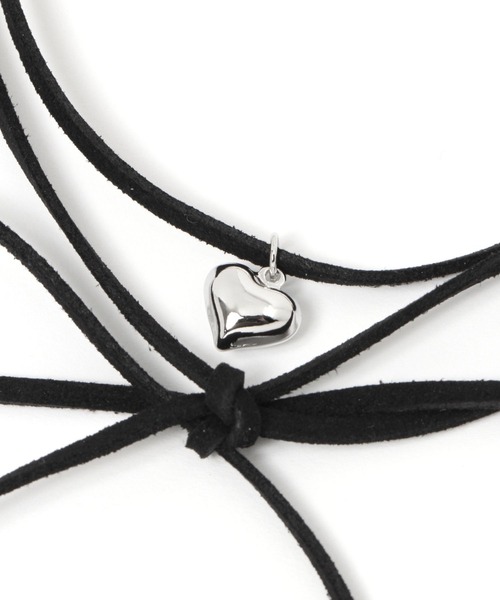 Heather（ヘザー）の「ハートチャームネックレス　105344（ネックレス・レディース・ブラック・ONE SIZE）」の4枚目の写真