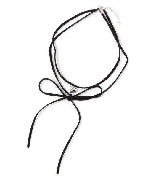 Heather（ヘザー）の「ハートチャームネックレス　105344（ネックレス・レディース・ブラック・ONE SIZE）」の5枚目の写真