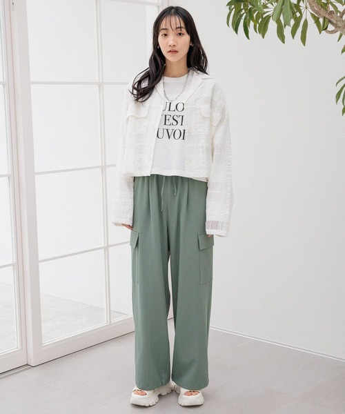 LOWRYS FARM（ローリーズファーム）の「レース２ＷＡＹカイキンシャツＬＳ　 102235（シャツ/ブラウス・レディース・ベージュ/アイボリー/ブラック・SHORT/LONG）」の20枚目の写真