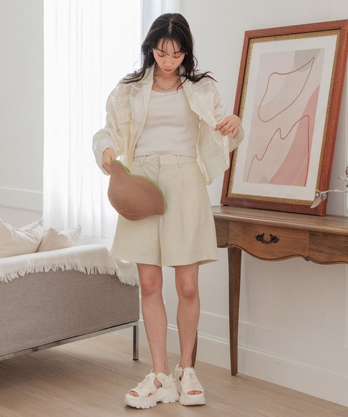 LOWRYS FARM（ローリーズファーム）の「レース２ＷＡＹカイキンシャツＬＳ　 102235（シャツ/ブラウス・レディース・ベージュ/アイボリー/ブラック・SHORT/LONG）」の7枚目の写真