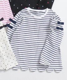 apres les cours | スカラップハート・ドット・ボーダーTシャツ_一部WEB限定カラー(Tシャツ/カットソー)