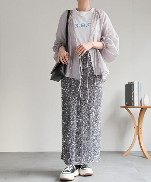 sakishimatokyo（サキシマトーキョー）の「【2WAY】シアーブラウス / ボリューム袖 / リボン（シャツ/ブラウス・レディース・ライトパープル/ライトグリーン/ホワイト/ネイビー/ブラウン/チャコールグレー・FREE）」の10枚目の写真