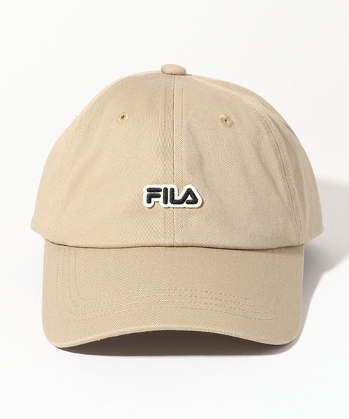 FILA(フィラ)の「【FILA/フィラ】FLW FELT LOGO 6P CAP/ロゴ刺繍ツイル6パネルキャップ(キャップ・メンズ・ホワイト/ブラック/ピンク/ベージュ・FREE)」の1枚目の写真
