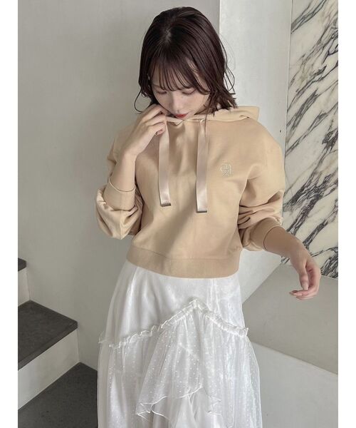 dazzlin(ダズリン)の「【CALNAMURコラボ】ロゴショートフーディ(パーカー・レディース・グレー/ベージュ/イエロー・FREE)」の15枚目の写真