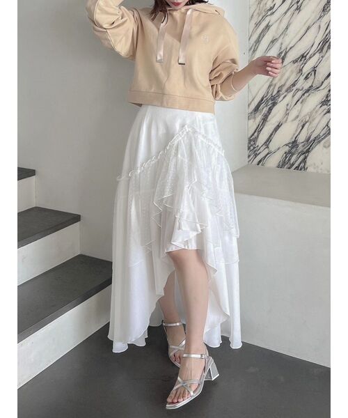 dazzlin(ダズリン)の「【CALNAMURコラボ】ロゴショートフーディ(パーカー・レディース・グレー/ベージュ/イエロー・FREE)」の21枚目の写真