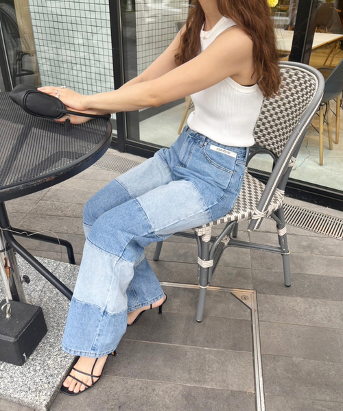 KIMHEKIM(キムヘキム)Bicolor Straight Leg Jeans 安全発送 KIMHEKIM(キムヘキム)Bicolor Straight Leg Jeans 安全発送