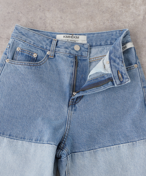 セール】【KIMHEKIM/キムヘキム】BICOLOR STRAIGHT LEG JEANS