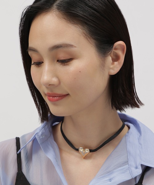 LAKOLE（ラコレ）の「紐MIXハートネックレス / 105183（ネックレス・レディース・その他1/その他2・FREE）」の2枚目の写真