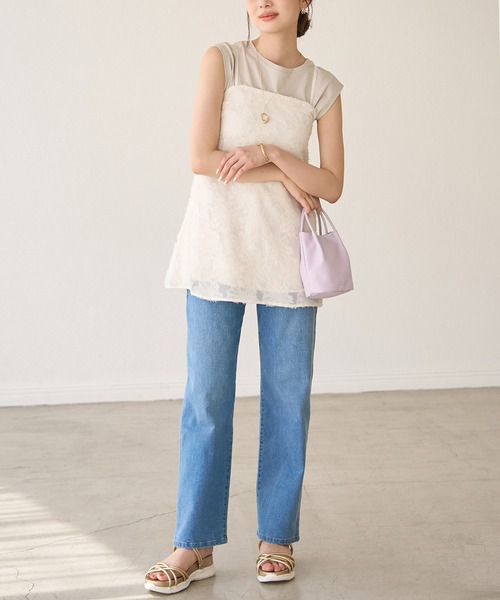 ROPE' PICNIC（ロペピクニック）の「フリンジキャミビスチェ（キャミソール・レディース・ホワイト系その他/ブラック・38）」の9枚目の写真