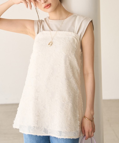 ROPE' PICNIC（ロペピクニック）の「フリンジキャミビスチェ（キャミソール・レディース・ホワイト系その他/ブラック・38）」の11枚目の写真