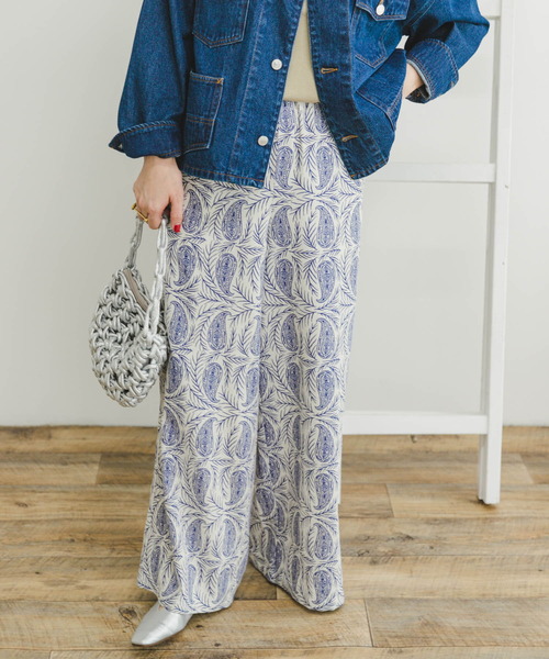 ITEMS URBANRESEARCH（アイテムズ アーバンリサーチ）の「『セットアップ対応』『Sサイズあり』『洗濯可』リネンレーヨンワイドパンツ（その他パンツ・レディース・ライトベージュ/ブラウン系その他/ブラック系その他/その他1/その他2/グリーン・SMALL/MEDIUM）」の13枚目の写真