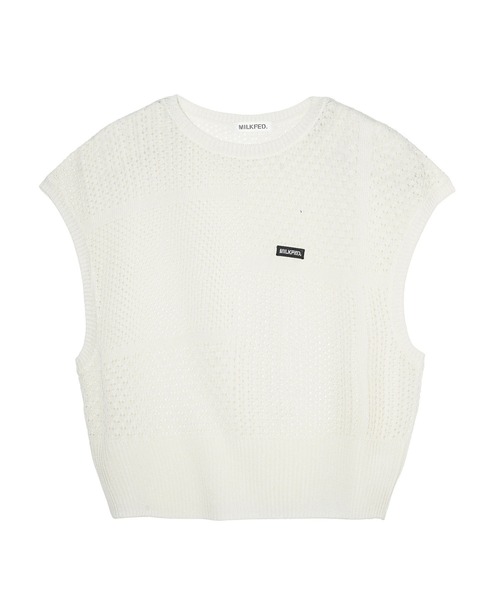 MILKFED.(ミルクフェド)の「SHEER KNIT TOP(Tシャツ/カットソー・レディース・ブラック/ブラウン/ホワイト・ONE SIZE)」の2枚目の写真