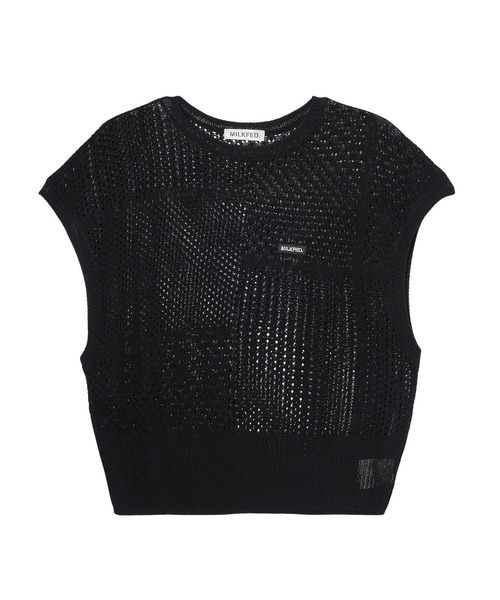 MILKFED.(ミルクフェド)の「SHEER KNIT TOP(Tシャツ/カットソー・レディース・ブラック/ブラウン/ホワイト・ONE SIZE)」の3枚目の写真