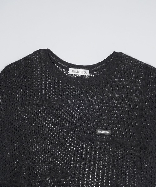 MILKFED.(ミルクフェド)の「SHEER KNIT TOP(Tシャツ/カットソー・レディース・ブラック/ブラウン/ホワイト・ONE SIZE)」の8枚目の写真