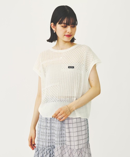 MILKFED.(ミルクフェド)の「SHEER KNIT TOP(Tシャツ/カットソー・レディース・ブラック/ブラウン/ホワイト・ONE SIZE)」の16枚目の写真