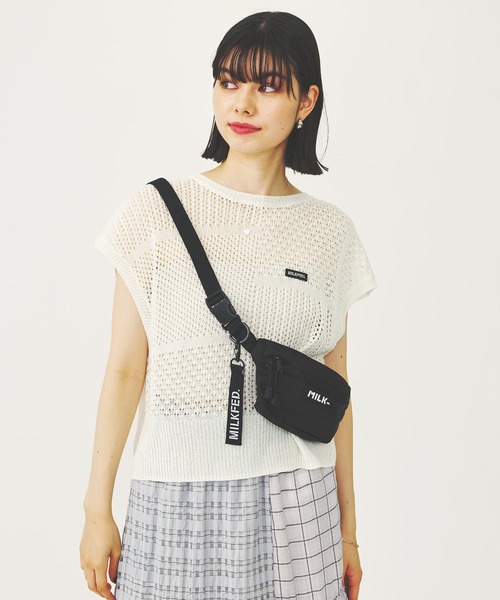 MILKFED.(ミルクフェド)の「SHEER KNIT TOP(Tシャツ/カットソー・レディース・ブラック/ブラウン/ホワイト・ONE SIZE)」の15枚目の写真