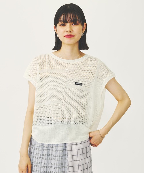MILKFED.(ミルクフェド)の「SHEER KNIT TOP(Tシャツ/カットソー・レディース・ブラック/ブラウン/ホワイト・ONE SIZE)」の17枚目の写真