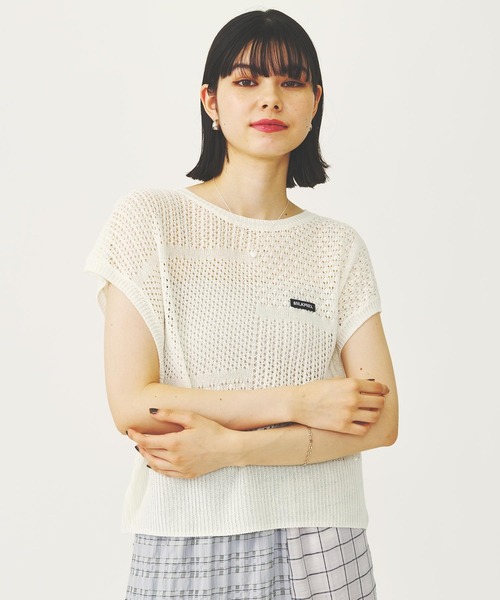 MILKFED.(ミルクフェド)の「SHEER KNIT TOP(Tシャツ/カットソー・レディース・ブラック/ブラウン/ホワイト・ONE SIZE)」の18枚目の写真