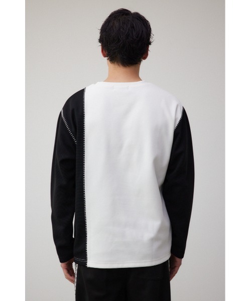 AZUL by moussy(アズールバイマウジー)の「バイカラーブランケットステッチ長袖トップス(Tシャツ/カットソー・メンズ・ブラック系その他/ホワイト系その他・LARGE/MEDIUM)」の8枚目の写真