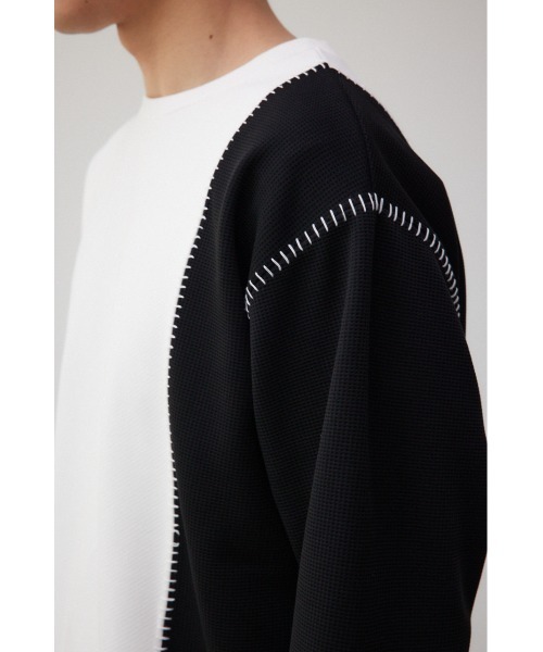 AZUL by moussy(アズールバイマウジー)の「バイカラーブランケットステッチ長袖トップス(Tシャツ/カットソー・メンズ・ブラック系その他/ホワイト系その他・LARGE/MEDIUM)」の11枚目の写真