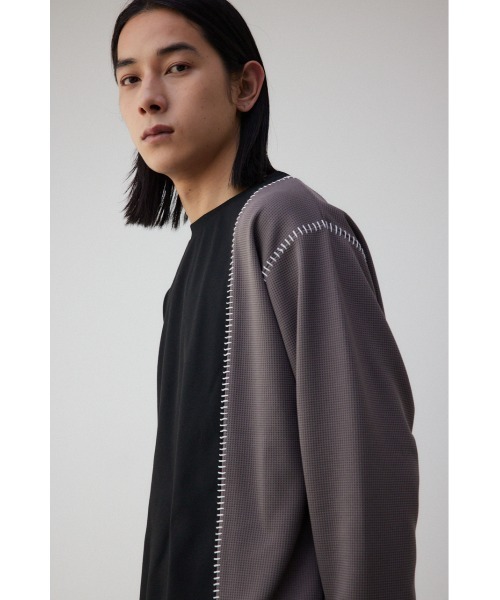 AZUL by moussy(アズールバイマウジー)の「バイカラーブランケットステッチ長袖トップス(Tシャツ/カットソー・メンズ・ブラック系その他/ホワイト系その他・LARGE/MEDIUM)」の14枚目の写真
