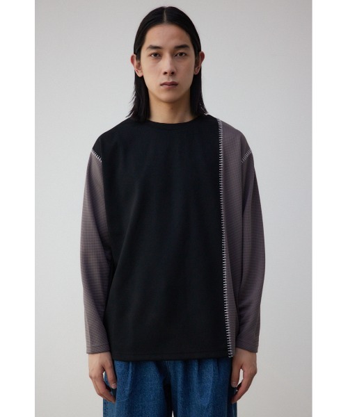 AZUL by moussy(アズールバイマウジー)の「バイカラーブランケットステッチ長袖トップス(Tシャツ/カットソー・メンズ・ブラック系その他/ホワイト系その他・LARGE/MEDIUM)」の17枚目の写真