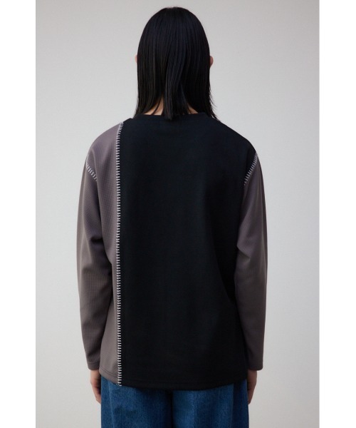AZUL by moussy(アズールバイマウジー)の「バイカラーブランケットステッチ長袖トップス(Tシャツ/カットソー・メンズ・ブラック系その他/ホワイト系その他・LARGE/MEDIUM)」の19枚目の写真