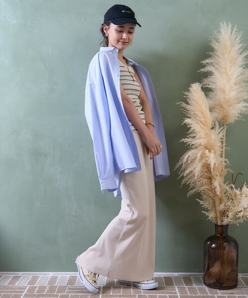 FREAK'S STORE（フリークスストア）の「ワッフル 2WAY タンクトップ（タンクトップ・レディース・ブラウン/オフホワイト/チャコールグレー/ダークグレー/ナチュラル・フリー）」の8枚目の写真