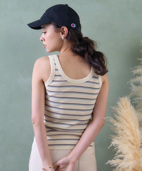 FREAK'S STORE（フリークスストア）の「ワッフル 2WAY タンクトップ（タンクトップ・レディース・ブラウン/オフホワイト/チャコールグレー/ダークグレー/ナチュラル・フリー）」の10枚目の写真