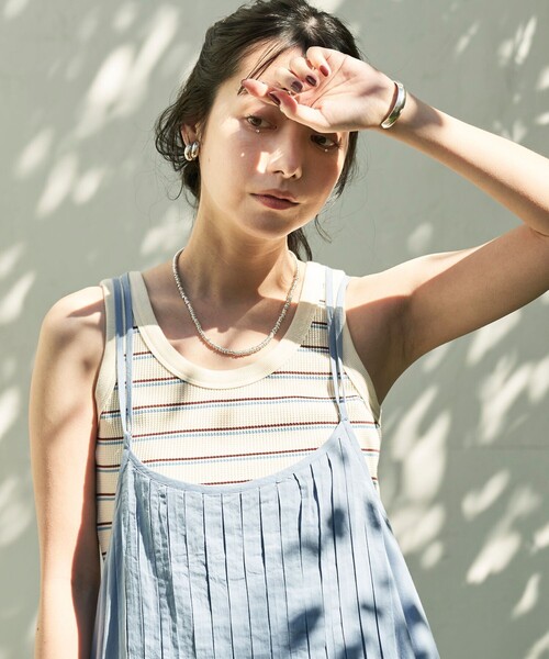 FREAK'S STORE（フリークスストア）の「ワッフル 2WAY タンクトップ（タンクトップ・レディース・ブラウン/オフホワイト/チャコールグレー/ダークグレー/ナチュラル・フリー）」の15枚目の写真