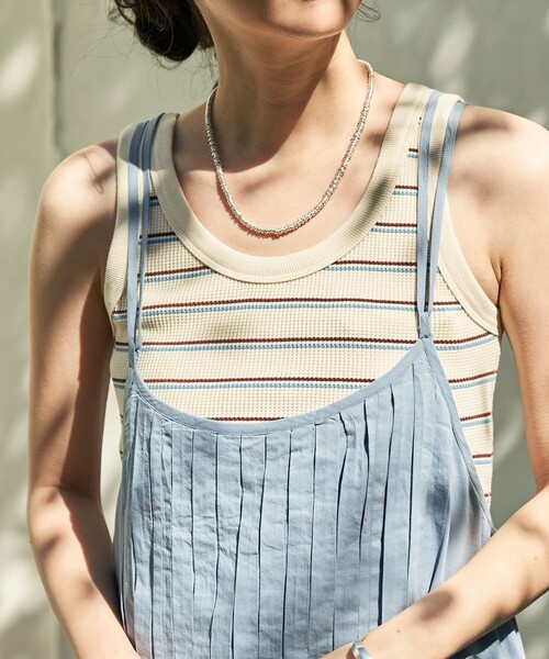 FREAK'S STORE（フリークスストア）の「ワッフル 2WAY タンクトップ（タンクトップ・レディース・ブラウン/オフホワイト/チャコールグレー/ダークグレー/ナチュラル・フリー）」の16枚目の写真