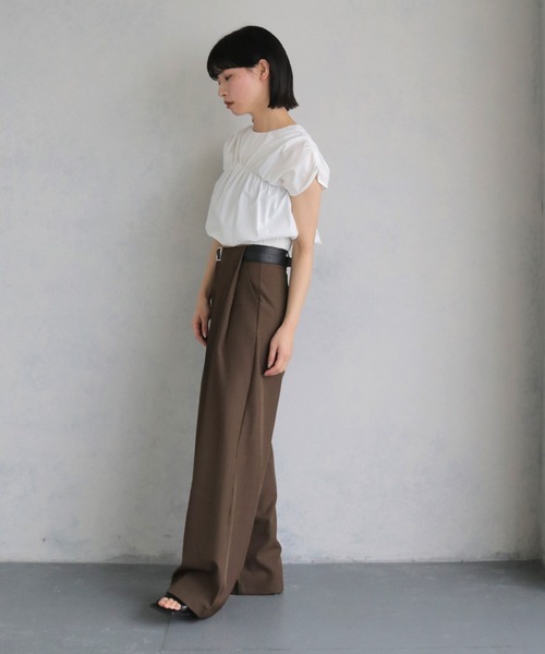cheriella（シェリエラ）の「【cheriella】フレンチスリーブギャザーブラウス FRENCH SLEEVE GATHER BLOUSE（シャツ/ブラウス・レディース・チャコールグレー/ブラック/ホワイト・M）」の21枚目の写真