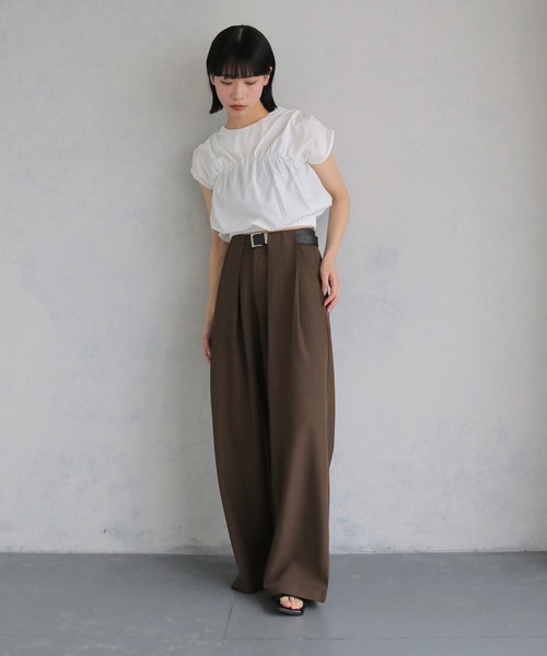 cheriella（シェリエラ）の「【cheriella】フレンチスリーブギャザーブラウス FRENCH SLEEVE GATHER BLOUSE（シャツ/ブラウス・レディース・チャコールグレー/ブラック/ホワイト・M）」の22枚目の写真