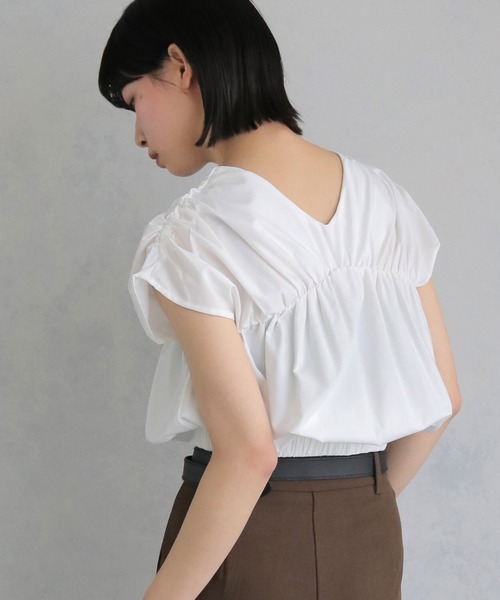 cheriella（シェリエラ）の「【cheriella】フレンチスリーブギャザーブラウス FRENCH SLEEVE GATHER BLOUSE（シャツ/ブラウス・レディース・チャコールグレー/ブラック/ホワイト・M）」の19枚目の写真