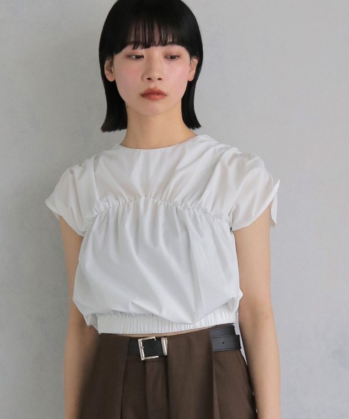 cheriella（シェリエラ）の「【cheriella】フレンチスリーブギャザーブラウス FRENCH SLEEVE GATHER BLOUSE（シャツ/ブラウス・レディース・チャコールグレー/ブラック/ホワイト・M）」の16枚目の写真