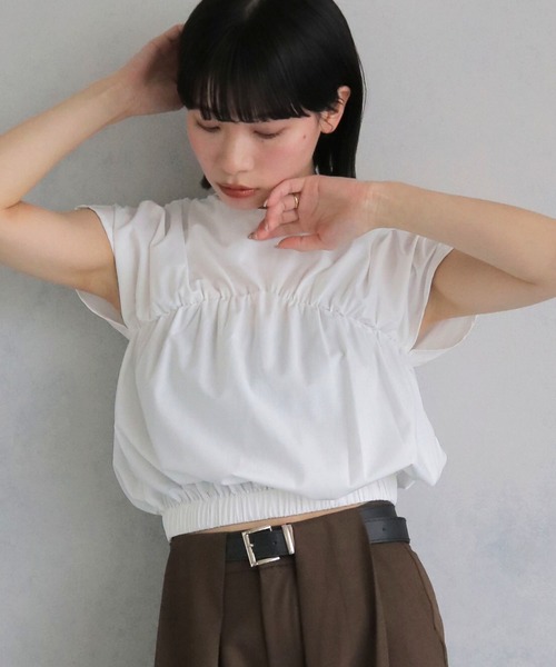cheriella（シェリエラ）の「【cheriella】フレンチスリーブギャザーブラウス FRENCH SLEEVE GATHER BLOUSE（シャツ/ブラウス・レディース・チャコールグレー/ブラック/ホワイト・M）」の17枚目の写真