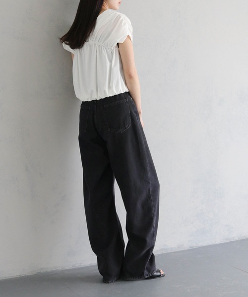 cheriella（シェリエラ）の「【cheriella】フレンチスリーブギャザーブラウス FRENCH SLEEVE GATHER BLOUSE（シャツ/ブラウス・レディース・チャコールグレー/ブラック/ホワイト・M）」の10枚目の写真