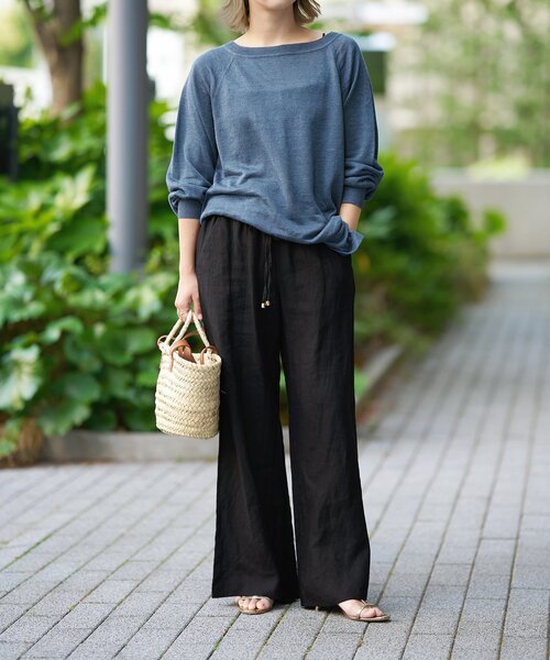 IENA LA BOUCLE(イエナラブークル)の「IENA LA BOUCLE リネンブロードイージーパンツ(その他パンツ・レディース・ベージュ/ブラック/チャコールグレー・38/36/34/40)」の4枚目の写真