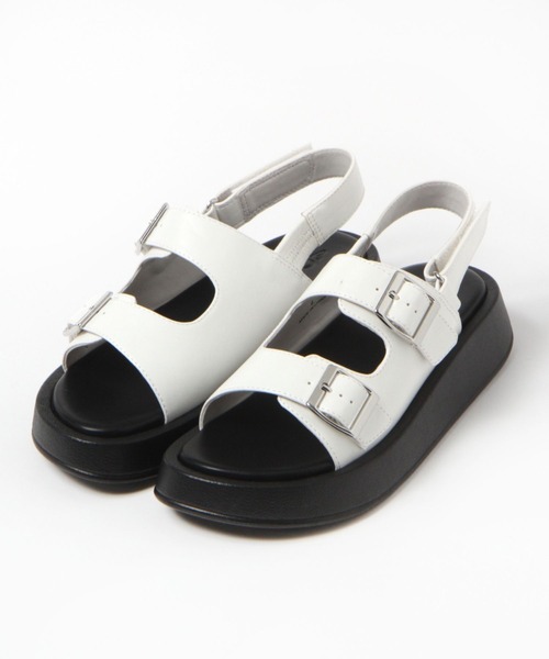 LAKOLE(ラコレ)の「ダブルベルトサンダル / 112700(サンダル・レディース・ブラック/オフホワイト/シルバー・SMALL/MEDIUM/LARGE)」の4枚目の写真