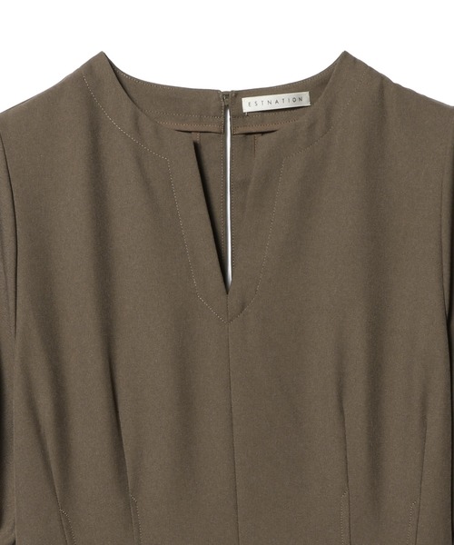 ESTNATION(エストネーション)の「【WEB限定】ESTNATION / ウエストタックワンピース(ワンピース・レディース・ブラウン/ネイビー・36/38)」の8枚目の写真