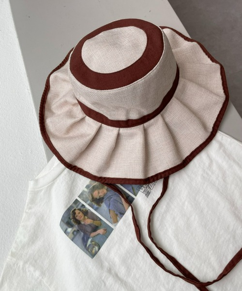 CIAOPANIC TYPY（チャオパニックティピー）の「【KIDS】ジュート風プリーツハット（ハット・キッズ・ブラック/ベージュ/アイボリー・ONE SIZE）」の18枚目の写真