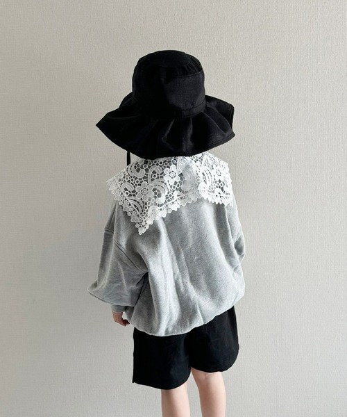 CIAOPANIC TYPY（チャオパニックティピー）の「【KIDS】ジュート風プリーツハット（ハット・キッズ・ブラック/ベージュ/アイボリー・ONE SIZE）」の12枚目の写真